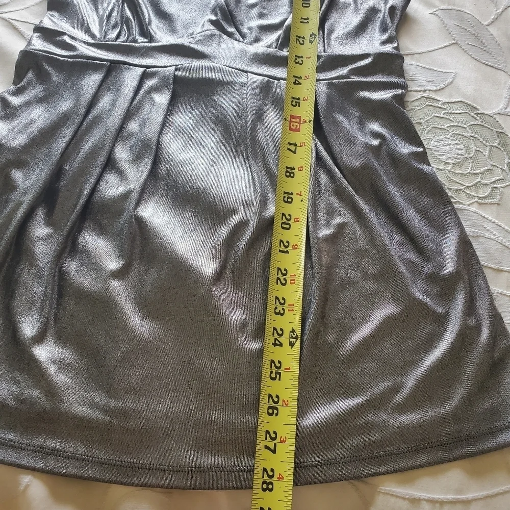 INC Gunmetal Metallic Sleeveless Racerback Blouse
